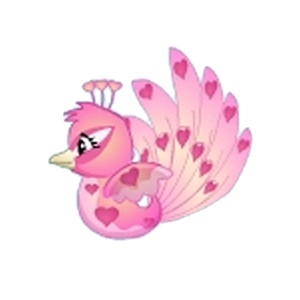 Dark Pink Heart Peacock